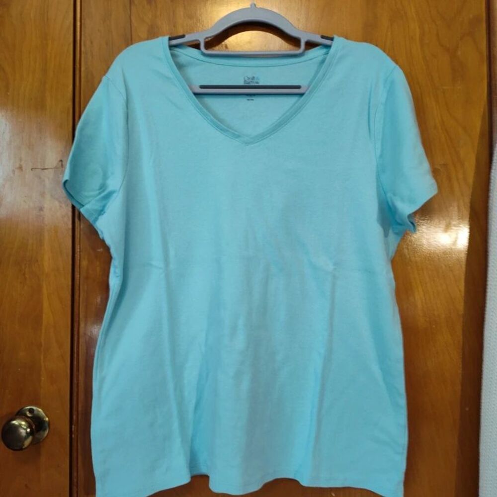 Croft & Barrow Light Blue Short Sleeve Shirt Casual Shirt Large